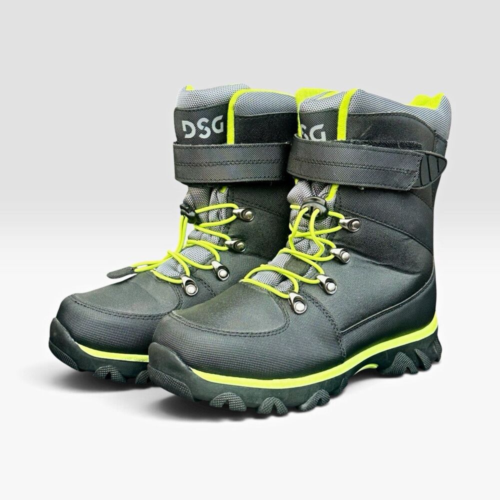 DSG Menace-Volt Unisex Kids Snow Boots 3M Thinsulate Waterproof Gray/Green 6